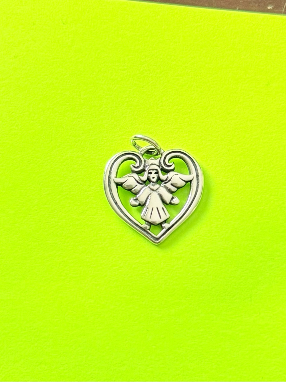 James Avery Silver Angel Heart Charm Pendant